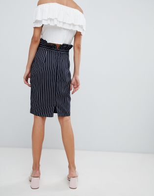 pinstripe midi skirt