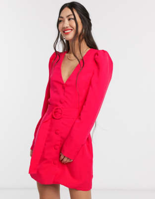 asos red blazer dress