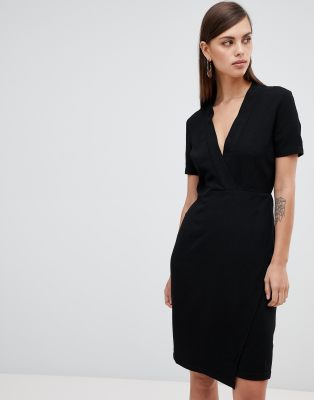 black wrap dress asos