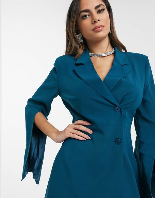 Teal sale blazer dress