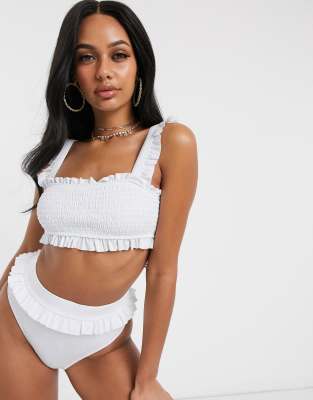 high waisted ruffle bikini bottom