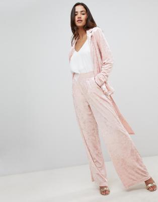 pink velvet pants