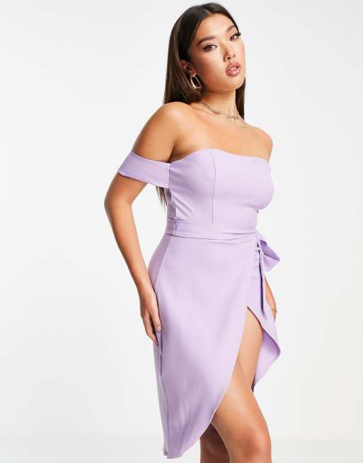 Lilac bardot clearance dress