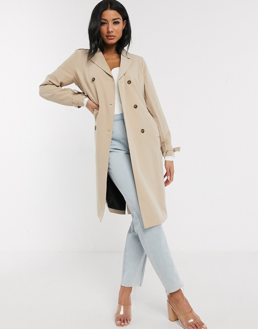 Unique21 belted trench in sand-Tan