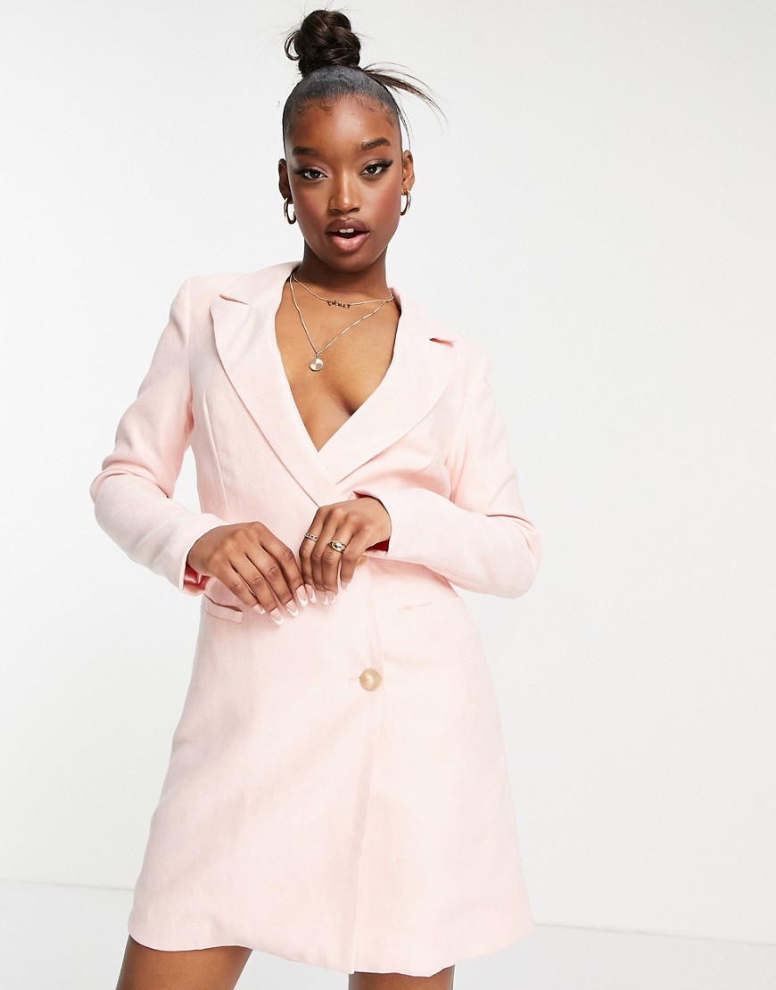 Unique21 blazer dress in light pink