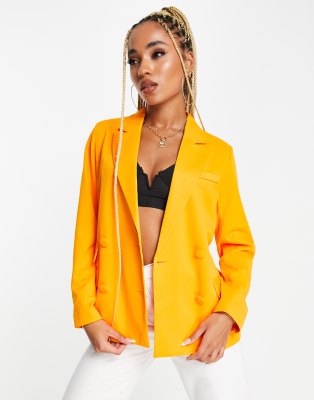 Unique21 oversized blazer in mango - ASOS Price Checker