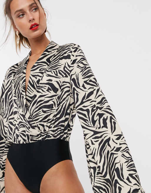 Unique21 - Body a portafoglio con stampa animalier astratta, 3 di 4
