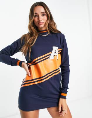 navy sweatshirt dress