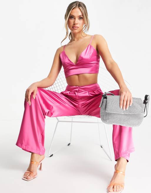 Fuchsia cheap satin top