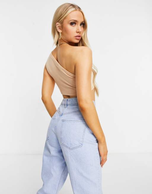 Unique21 - Crop top en maille asymétrique à découpes - Blush, 2 de 4