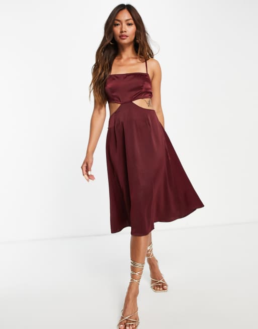 Asos maroon outlet dress