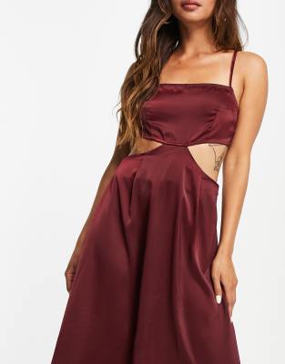 maroon cami dress