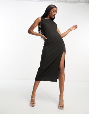 cut out racerback dress in black