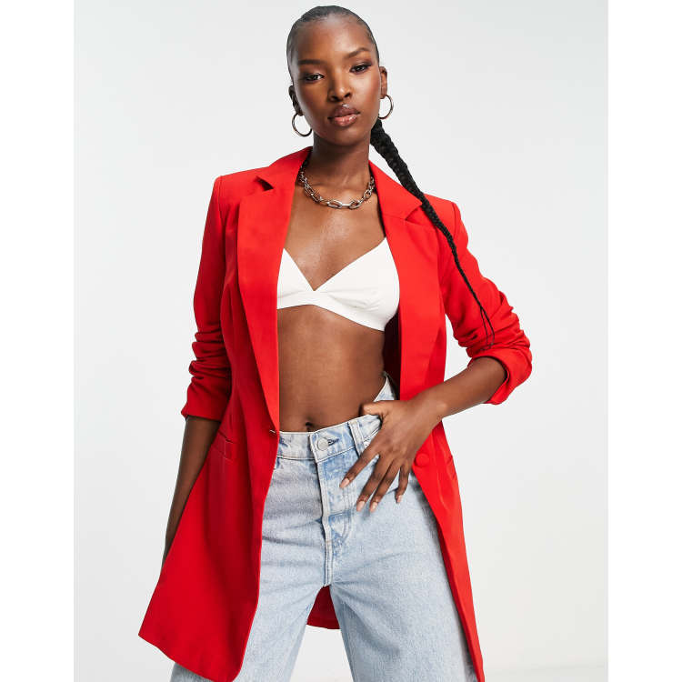 Longline hot sale blazer jacket