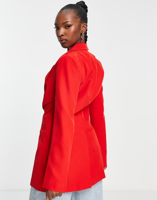 Longline on sale red blazer