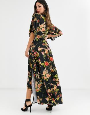 behati wrap kimono maxi dress