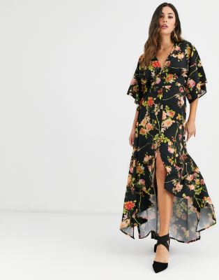 behati wrap kimono maxi dress