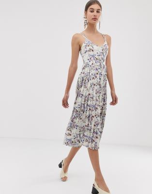 strappy floral midi dress