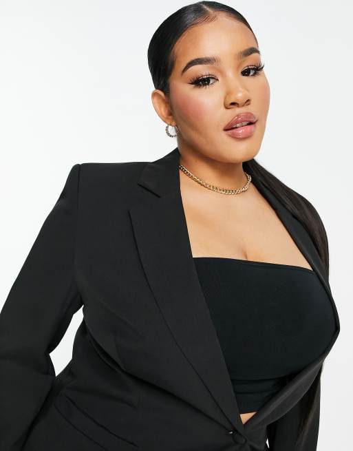 Unique21 Hero Curve matching blazer in black ASOS