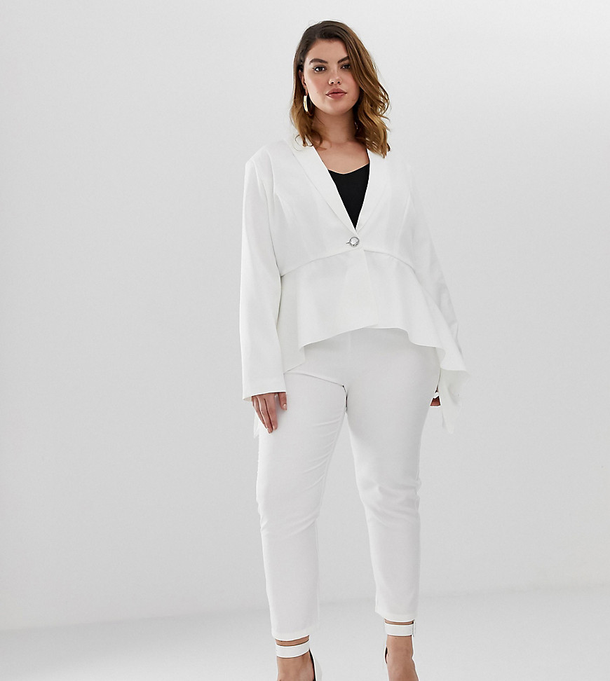 Unique21 Hero high rise tailored trousers-White