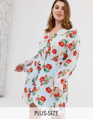 Unique21 - Hero - Langärmliges Mini-Wickelkleid - Mehrfarbig