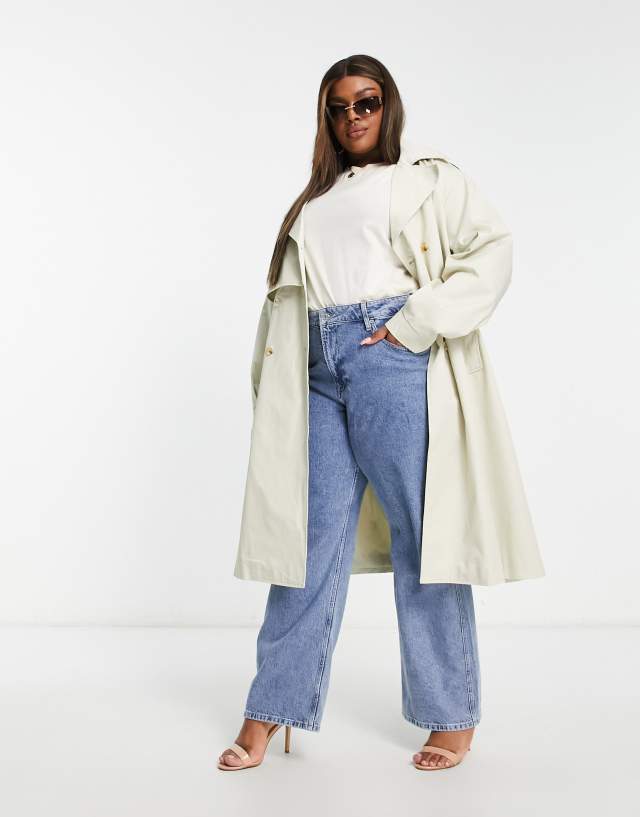 Unique21 Hero Plus A line flap pocket trench coat