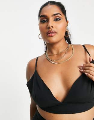 UNIQUE21 Hero Unique21 Hero Plus bralet co-ord in black