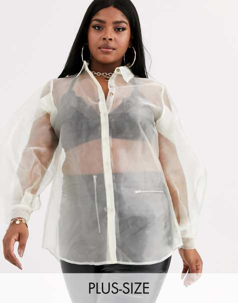 UNIQUE21 Hero Plus - Camicia oversize trasparente