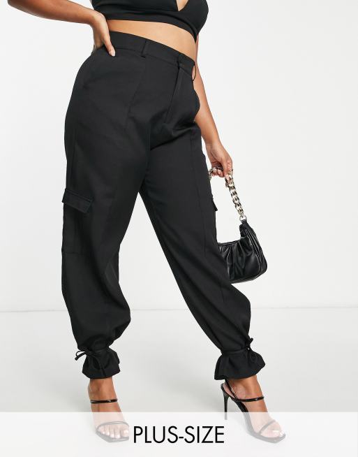 Unique21 Hero Plus high waisted cargo trousers in black