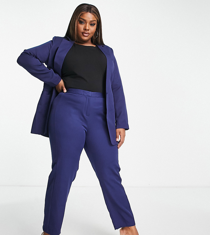 Unique21 Hero Plus high waisted tailored trousers coord in navy