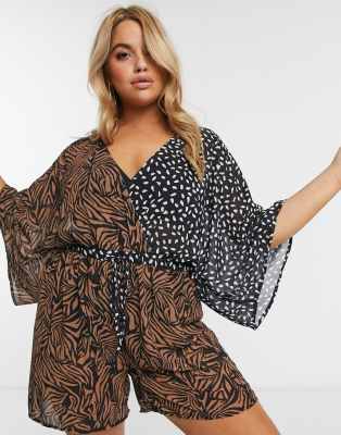 plus size beach playsuit