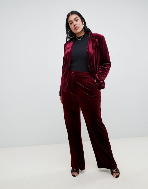 UNIQUE21 Hero Plus velvet blazer two-piece