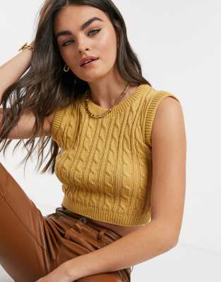 high neck knitted vest