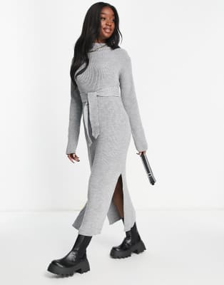 high neck jumper dress