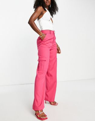 Unique21 high waisted cargo trousers in pink