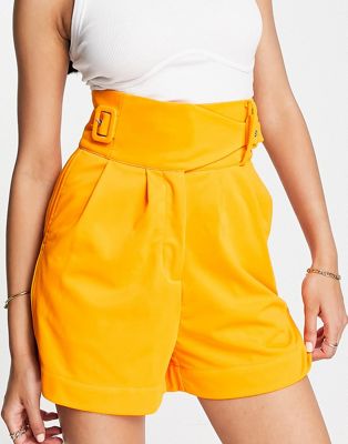 Unique21 high waisted tailored short co-ord in mango