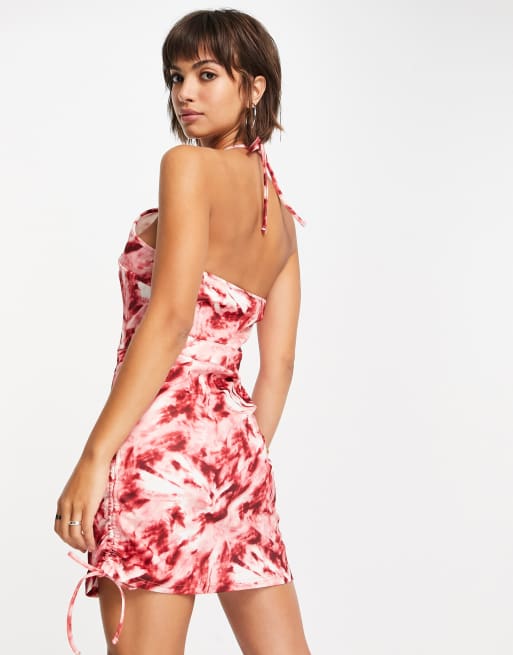 Unique21 – Marszczona sukienka mini na ramiączkach z efektem tie-dye, 2 z 4