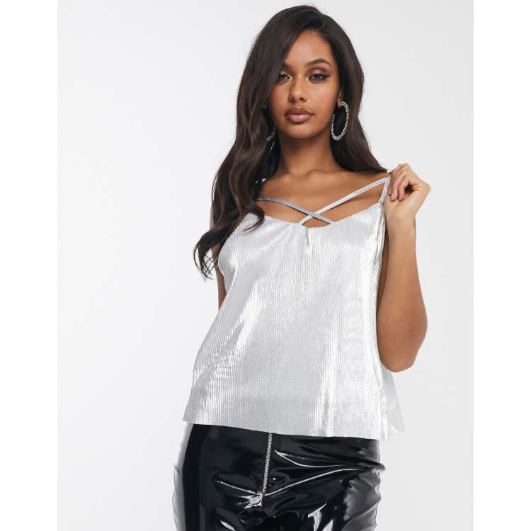 Shape Silver Metallic Cami Top