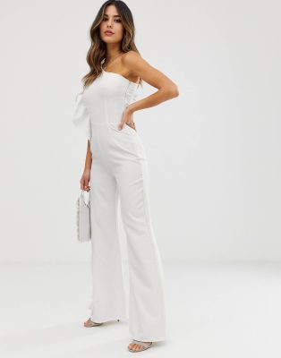 white one shoulder jumpsuit