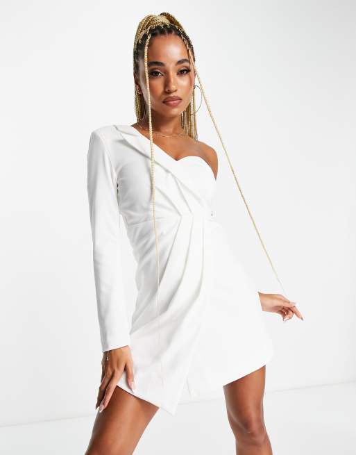 White short sleeve deals blazer dress