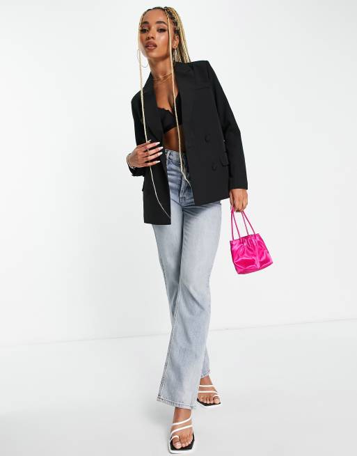 Unique21 oversized blazer co-ord in black, 4 of 4