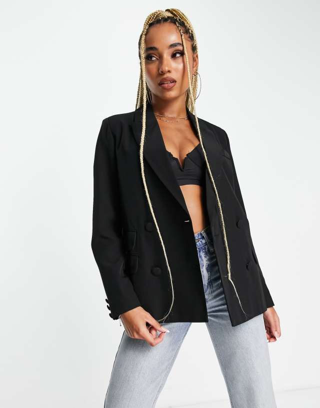 Unique21 oversized blazer in black - part of a set