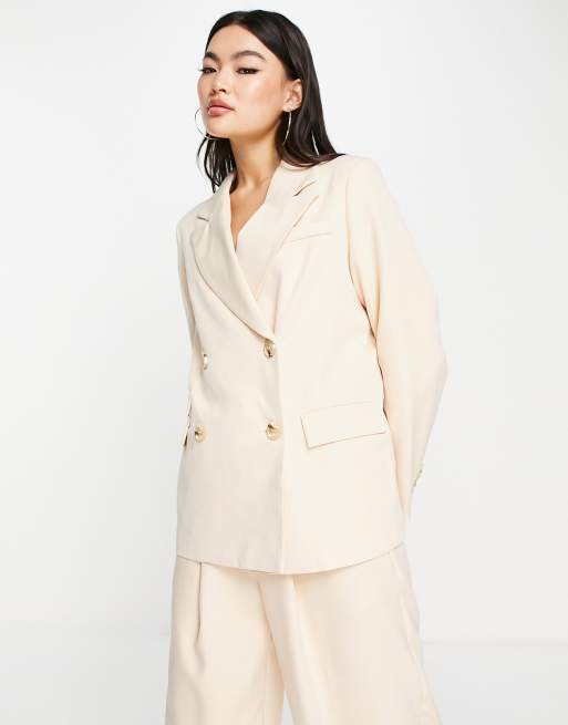 Unique21 oversized dad blazer co-ord in stone