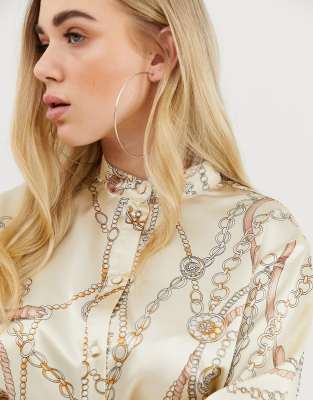 chain satin shirt