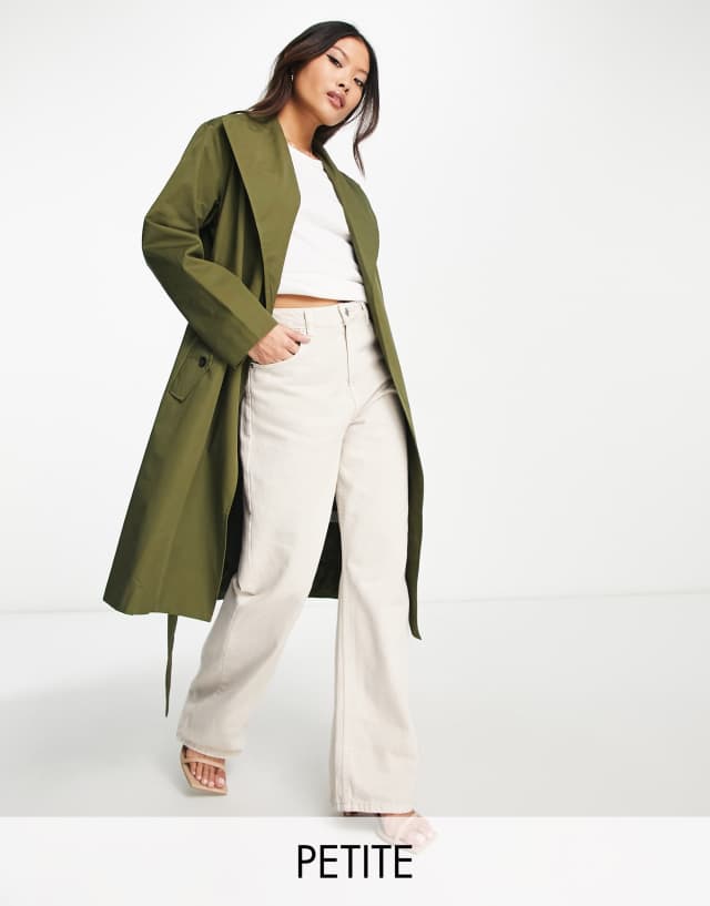 Unique21 Petite flared sleeve longline trench coat