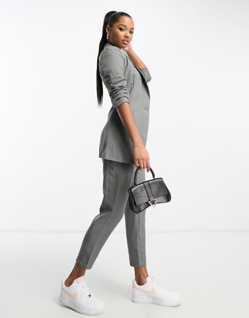 Unique21 Petite - Grå longline-blazer - Del af sæt, 2 af 4