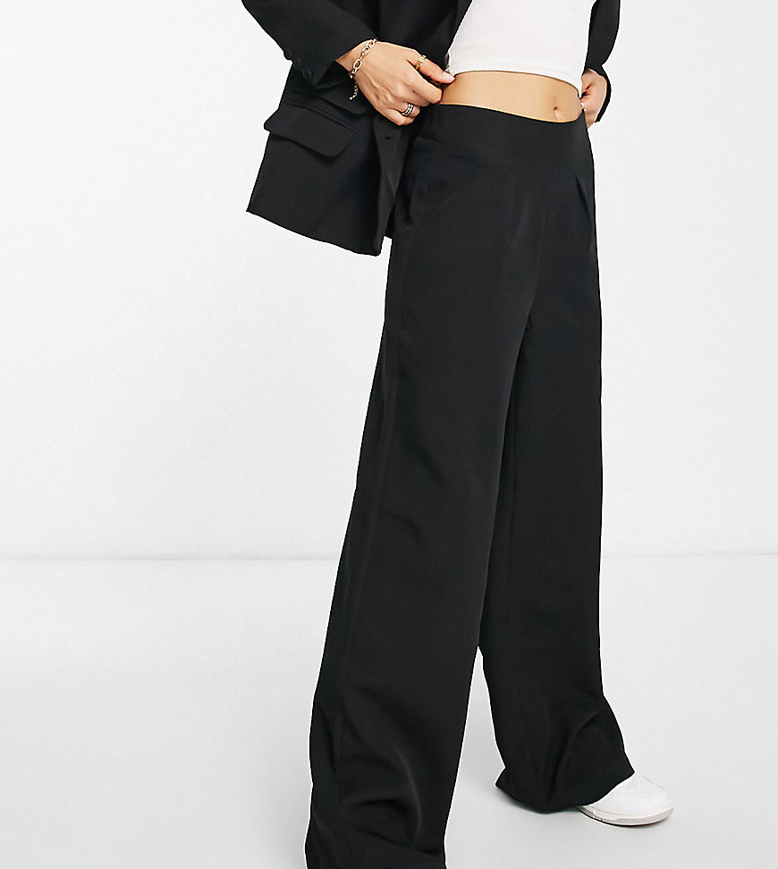 Unique21 Petite High Waisted Tailored Trouser Coord In Black