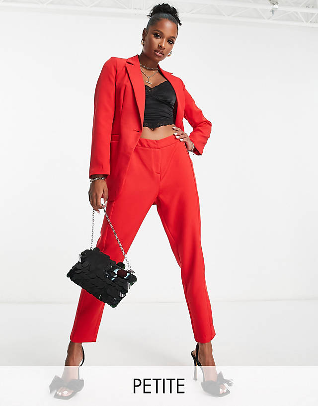 Unique21 Petite - high waisted tailored trousers co-ord in red