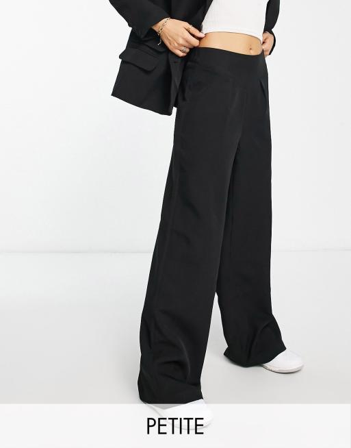 Unique21 Petite - Pantaloni sartoriali a vita alta neri in coordinato