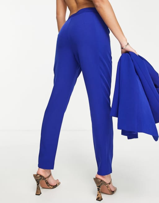cobalt blue cigarette trousers Unique21 Petite tailored pants in cobalt blue